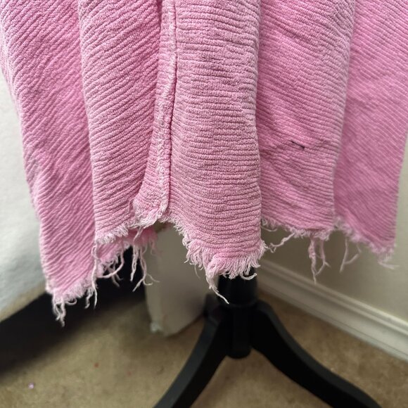 Brand Bazar dress pink sz M/L Linen blend Sleeveless Loose Maxi Raw Edge Italy - Picture 3 of 8